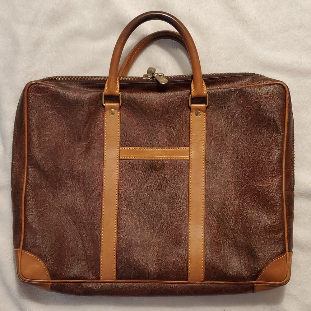 Vintage Etro Paisley Briefcase / Laptop Bag